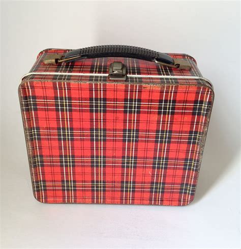 vintage plaid metal lunch boxes|Plaid Lunch Box In Collectible Metal Lunchboxes (Pre.